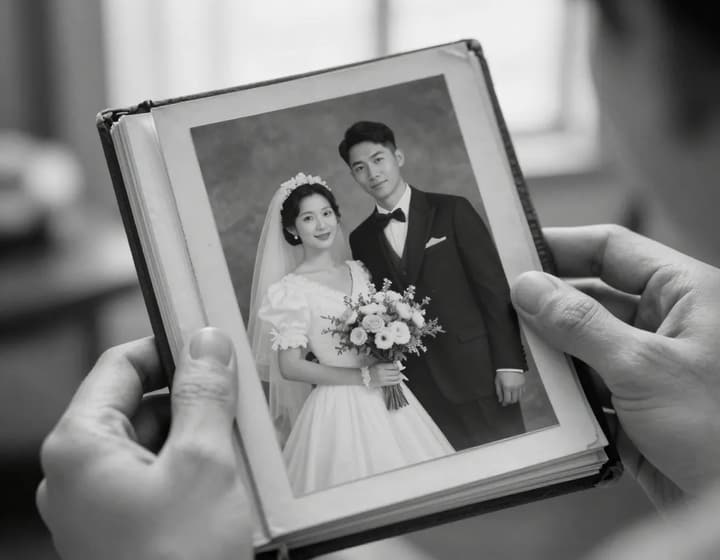 흑백 웨딩 사진 - 이전