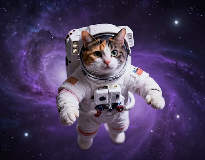 Retrato de gata espacial