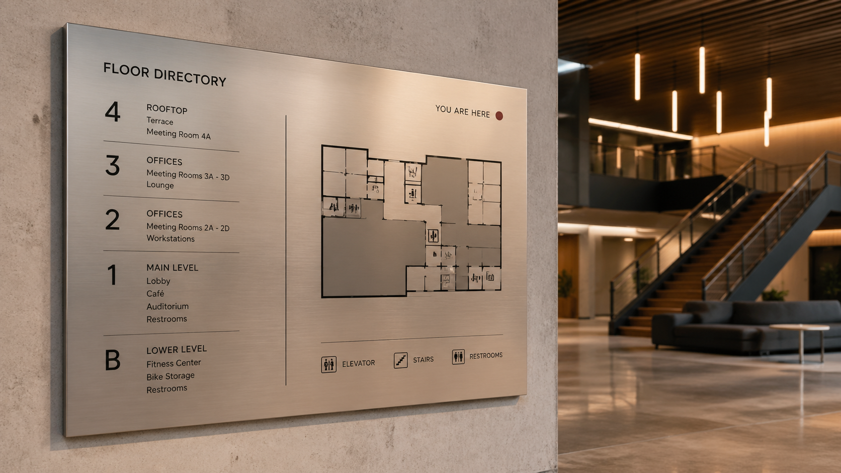 Architecture wayfinding board