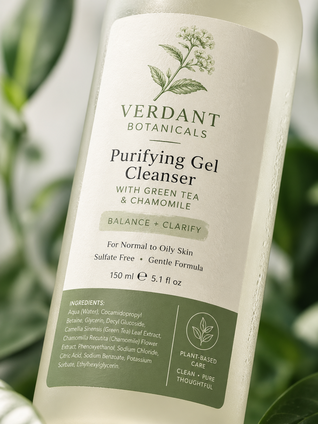 Cosmetic label close-up