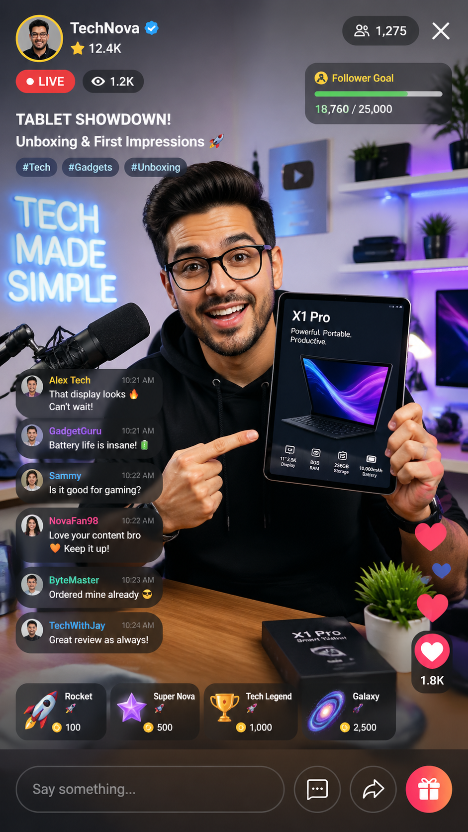 Livestream thumbnail overlay