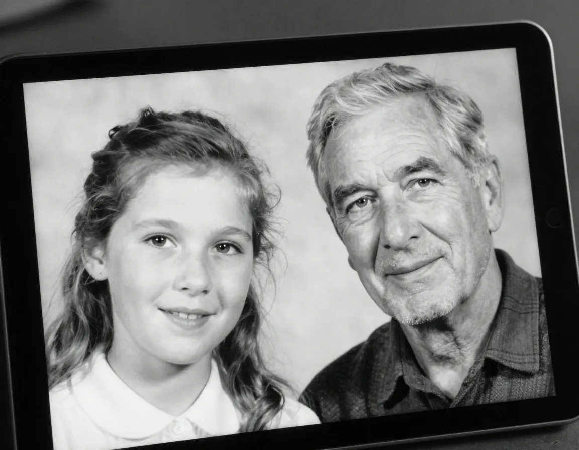Black and white family portrait - Before
