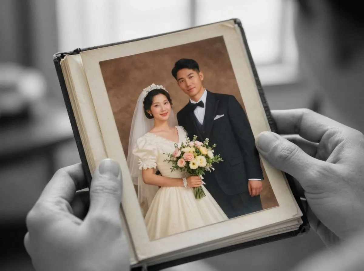 Colorized wedding photo - After